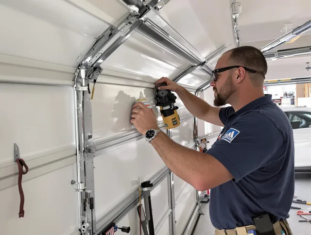 Kendale Lakes Garage Door Repair technician quieting a noisy garage door in Kendale Lakes