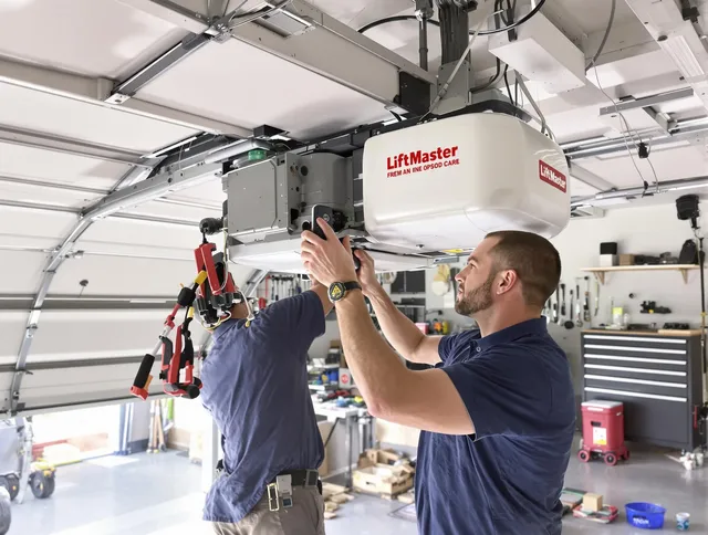Kendale Lakes Garage Door Repair technician performing advanced diagnostics on garage opener in Kendale Lakes