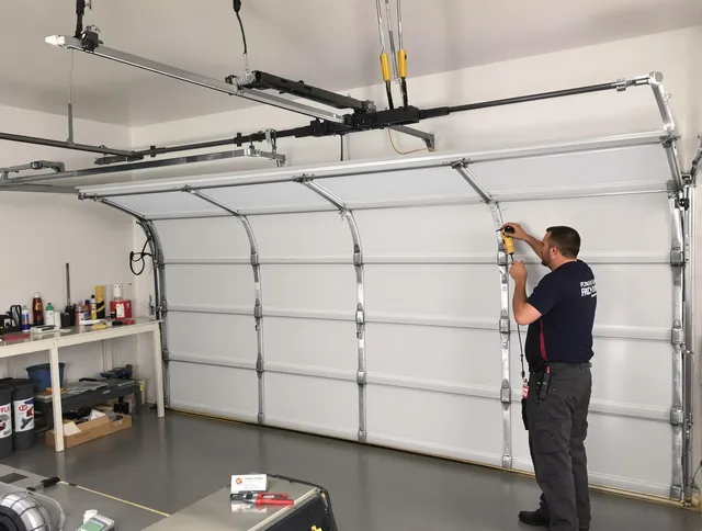 Kendale Lakes Garage Door Repair certified technician performing overhead door system repair in Kendale Lakes